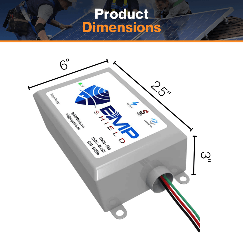 EMP Shield Direct Current Model - Vehicles, Solar Power Applications | Lightning Protection | Solar Flare | Solar and Wind | W/ Military Certified Testing | IP66 Rated