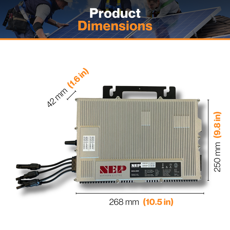 NEP Quadruple Inverter 2000w | W/ 97.3% High Efficiency | -40°C To +65°C | cCSAus and cETLus Certified