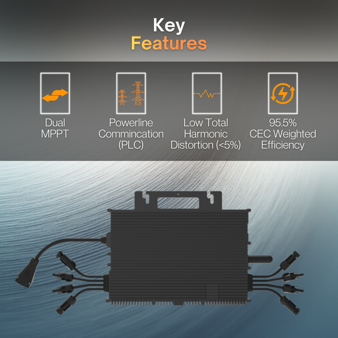 NEP BDM2000 Microinverter 2000W | High-Power Dual MPPT Solar Microinverter for Grid-Tie PV Systems | UL 1741SB & IEEE 1547 Certified, IP67