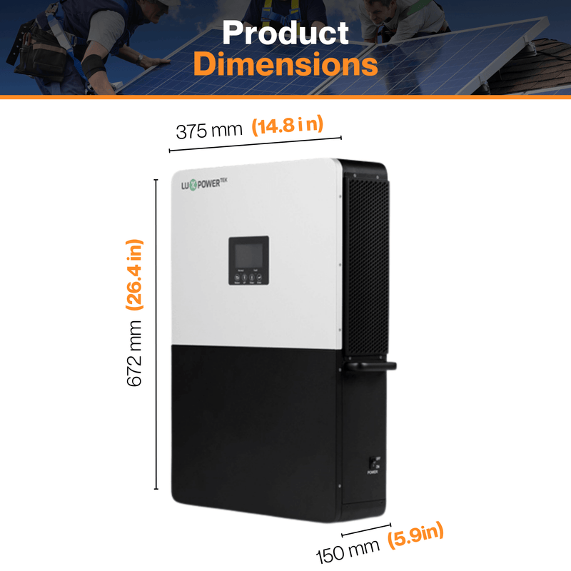 Luxpower SNA-NB-US 6K Hybrid Off Grid Inverter - No Breaker | 6000XP | 8000W PV Input | 6000W Output | 48V 120/240V Split Phase | W/ Generator Port, Touch Screen LCD, Remote Control Features | UL & CSA Approved