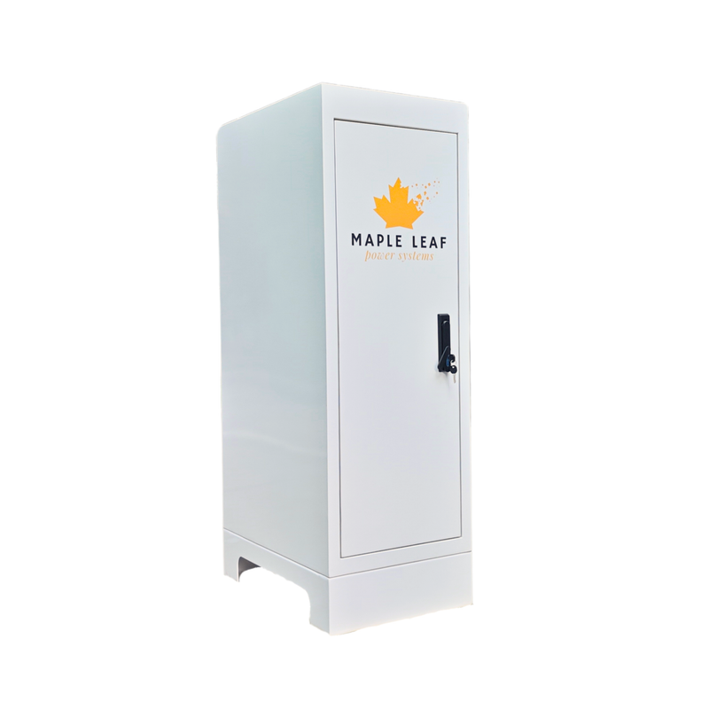 Maple Leaf Mountie - Safe Outdoor Battery Cabinet | Insulated Waterproof Steel Enclosure for Server Rack & Solar Power System Batteries | IP65 Rated Battery Power Outdoor Cabinet