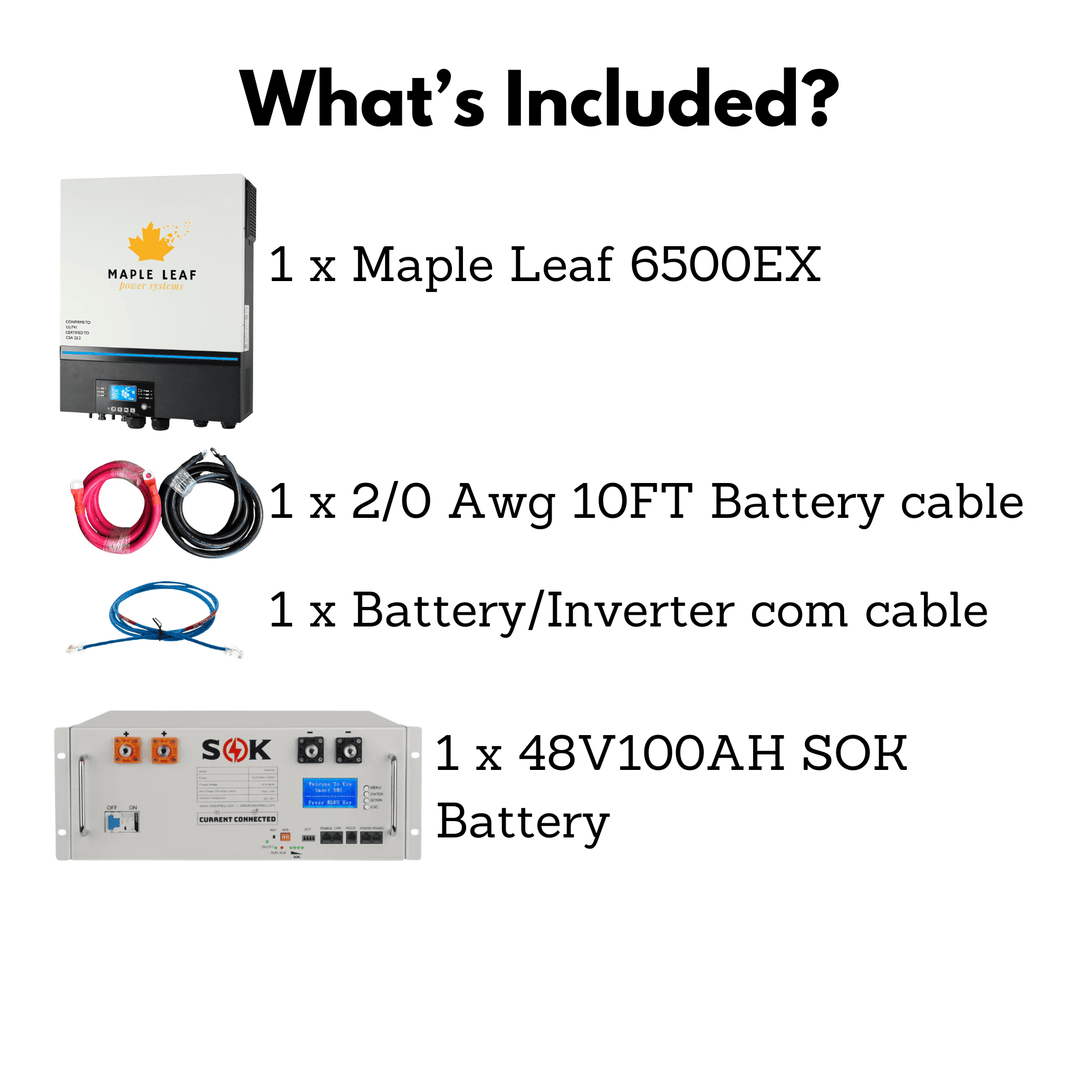 6500W All In One Inverter & 5000W SOK Battery Server Rack Package