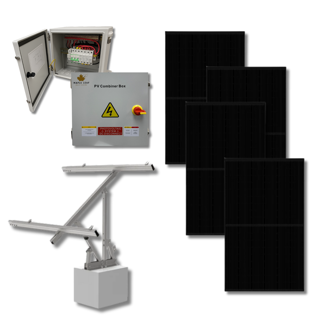 Maple Leaf Goose Ground Mount & 550W Solar Panel Bundles  | Flexible 4, 8, 16, 32 Panel Options
