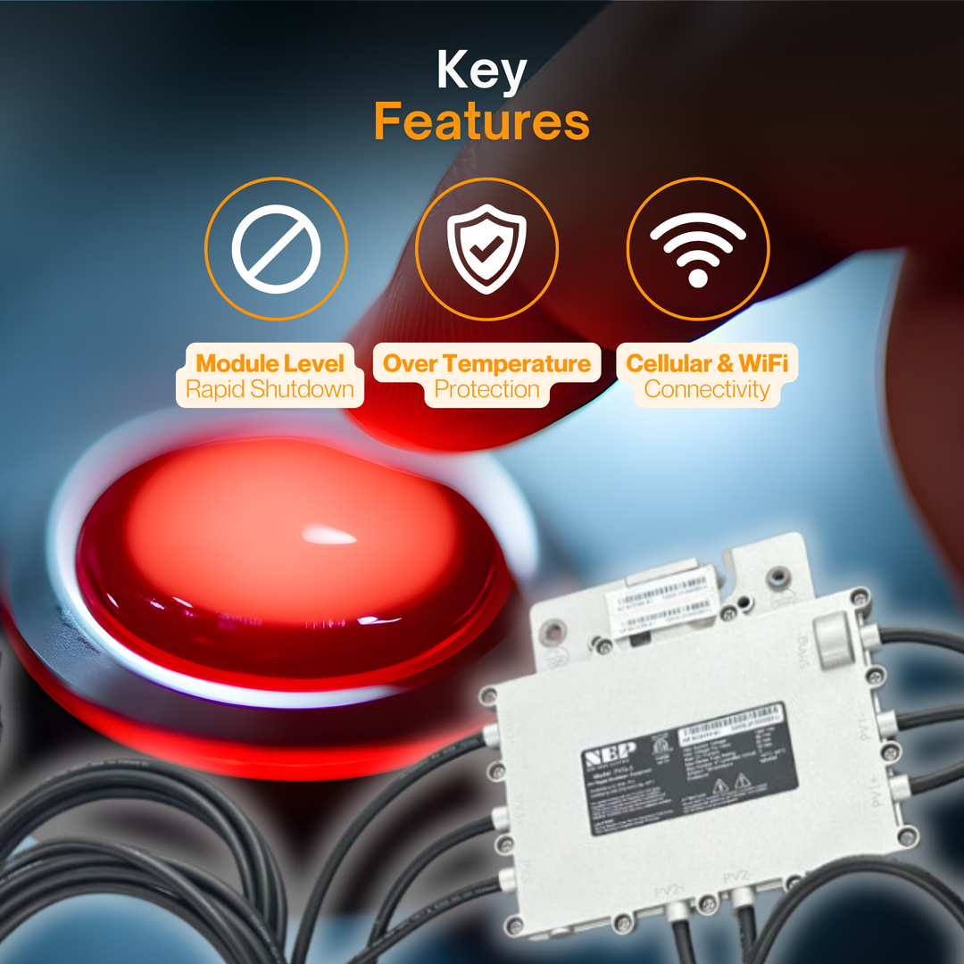 NEP PVG-3 Rapid Shutdown Solution | 4-Input RSD Device with SunSpec Signal | UL 1741 & NEC 690.12 Compliant | PVG-Guard for Solar PV Systems – 1500V Rated, NEMA 6, MC4 Connectors
