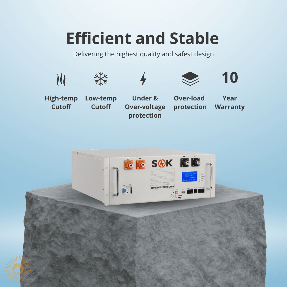 SOK Battery - 100Ah 48v | User-Serviceable | LiFePO4 Server Rack Battery | UL 1973 & UL9540A Certified