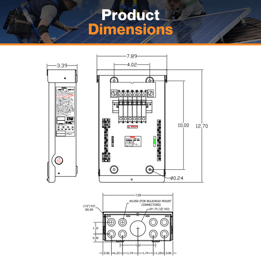 Midnite Solar Photovoltaic Combiner - 6-Position | Model# MNPV6