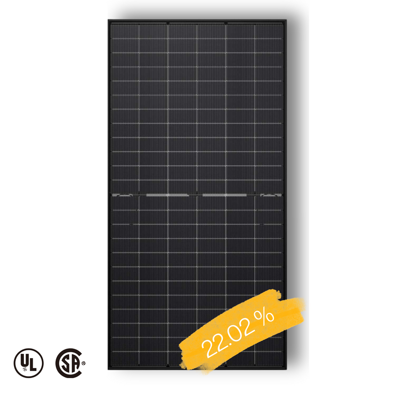 Maple Leaf All Black Bifacial Solar Panel 570W - W/ N-type Mono Cells | IP68 Junction Box & IP67 MC4 Cable