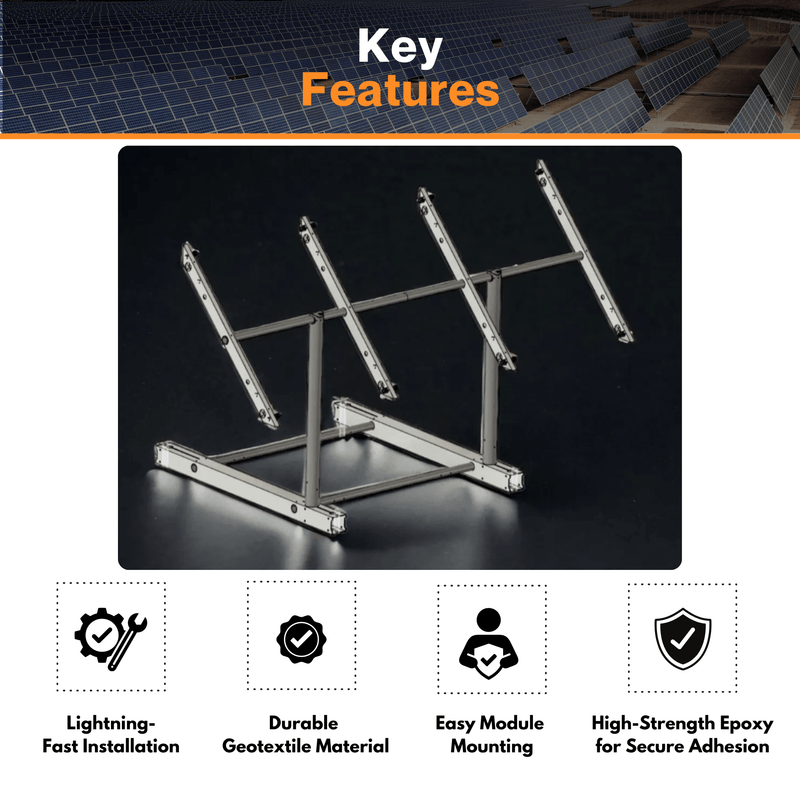 IntegraRack IR-G Series IR EarthBallast™ Mounting Kit -  Durable Geotextile Material | W/ High-Strength Epoxy for Secure Adhesion