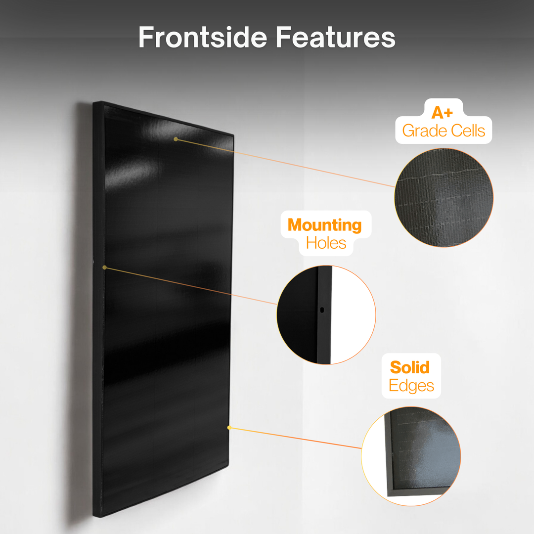 Maple Leaf 170W Mono Rigid Solar Panel - All Black | IP67 Junction Box & MC4 Cable | Monocrystalline Cells - OPEN BOX