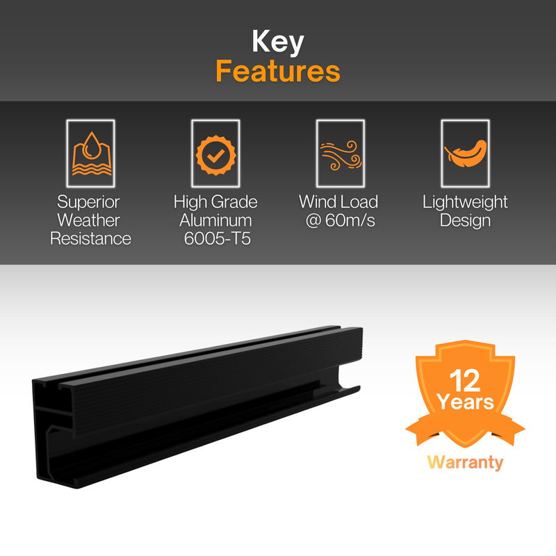 Maple Leaf Solar Mounting Rail | Solar Racking System | 7'8" - Lightweight & Durable | Aluminum 6005-T5 Material