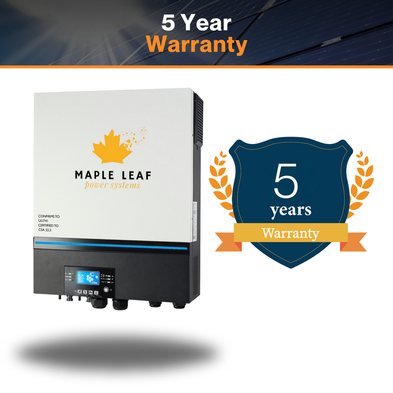 Maple Leaf 6500EX - 48 Off Grid Solar Inverter - 500 VOC | 48v 110vac | 2 Units For 220vac | Dual MPPT Solar Charger 120A | CSA Approved