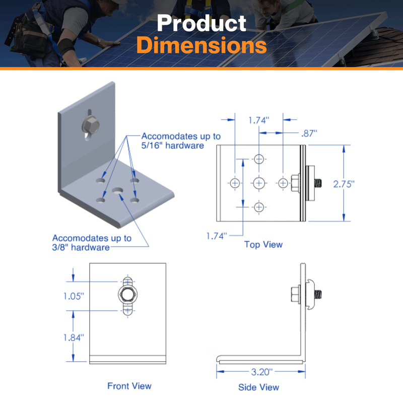 Kinetic Solar Universal L Mount Kit - With Hardware