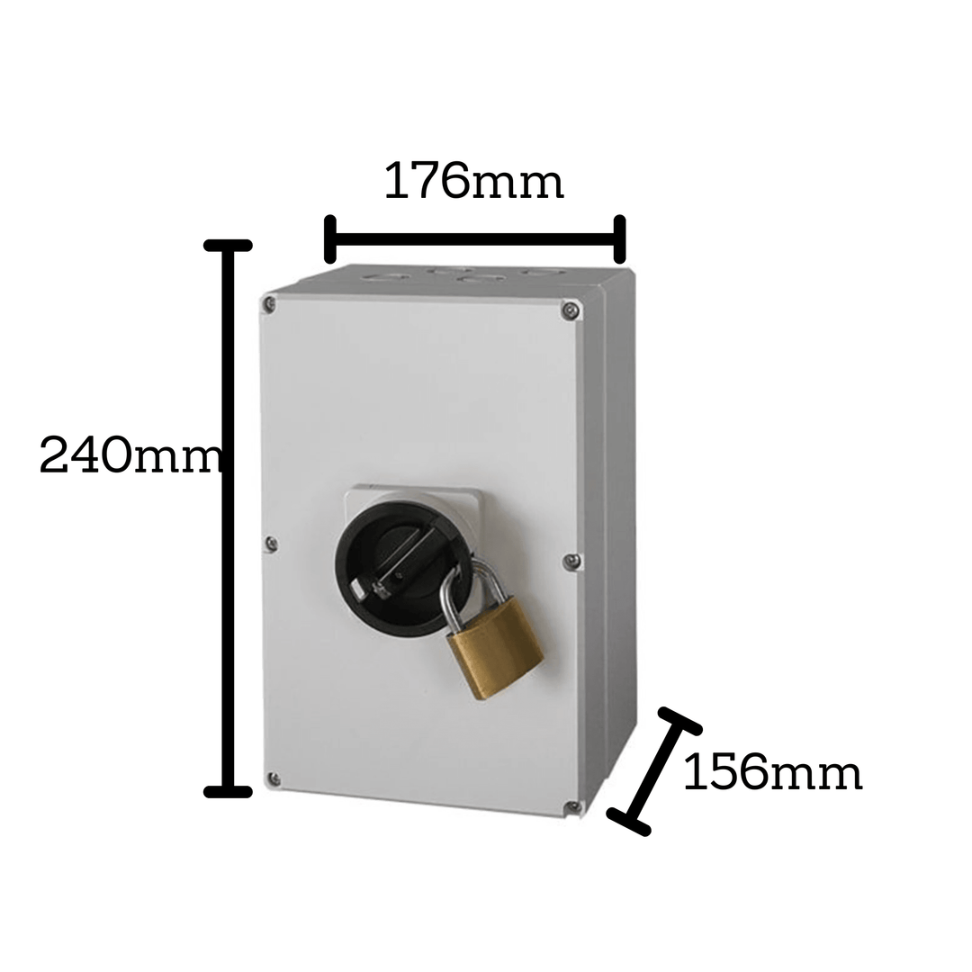 4 String - DC Disconnect | Enclosed IP66 | 32A/string | 600Vdc | 240x176x156mm | CSA & cULus Approved