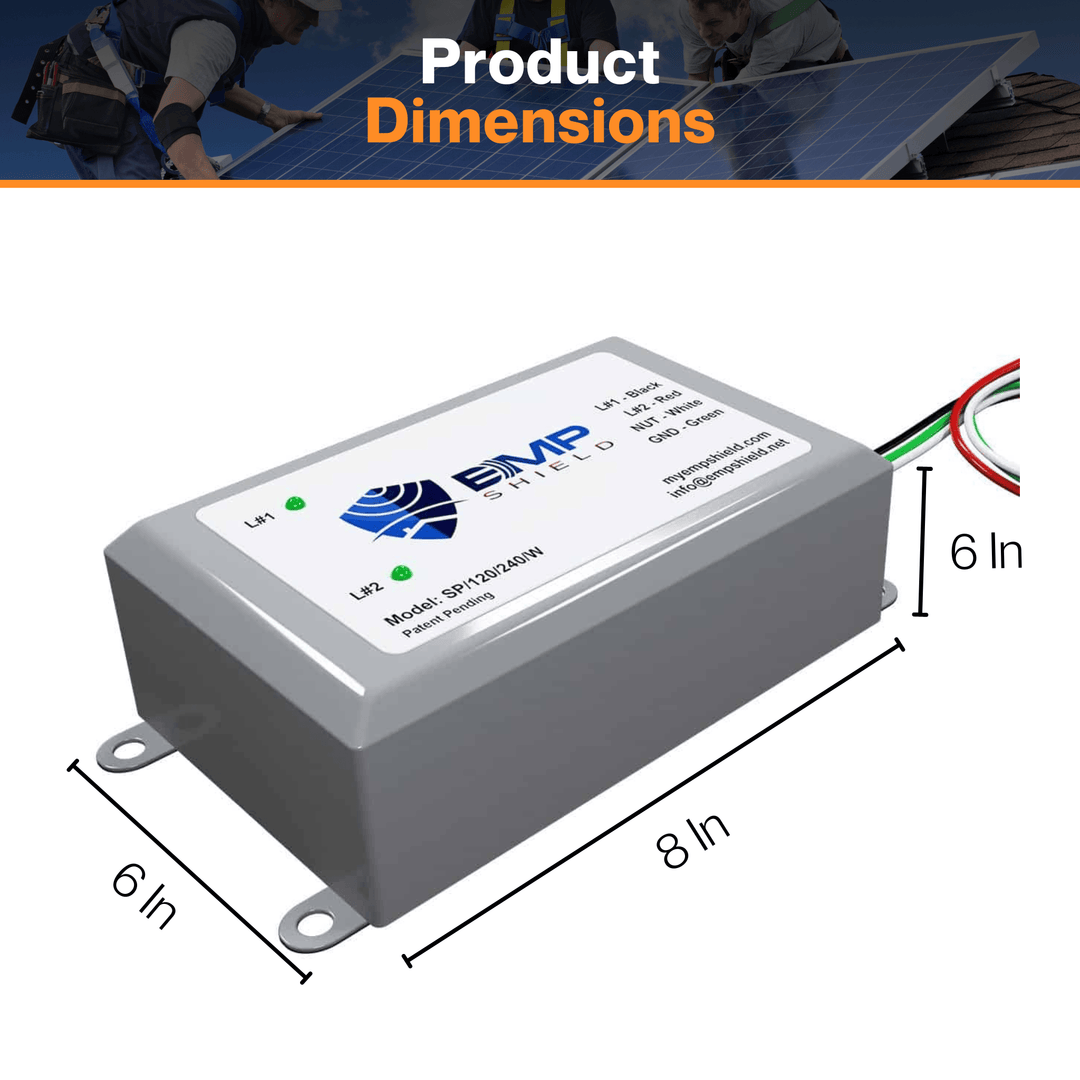 EMP Shield Single Phase 120/240 Wired - Home EMP | Lightning Protection Plus CME Defense | W/ Power Surges & Smart Meter Fire Protection | Remote LED