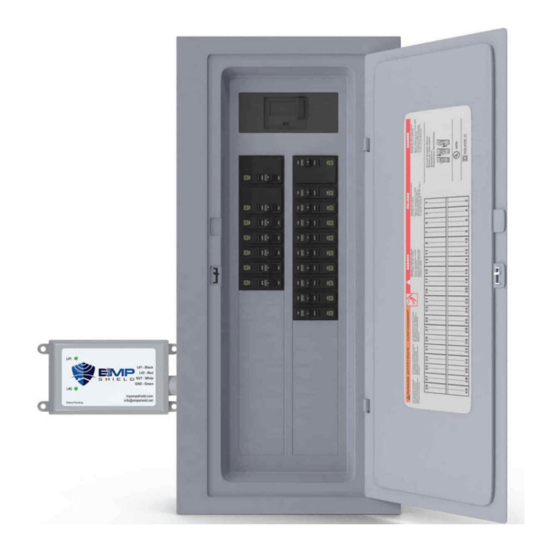 EMP Shield Single Phase 120/240 Volt - Home EMP | Lightning Protection Plus CME Defense | W/ Concealed Model | Remote LED