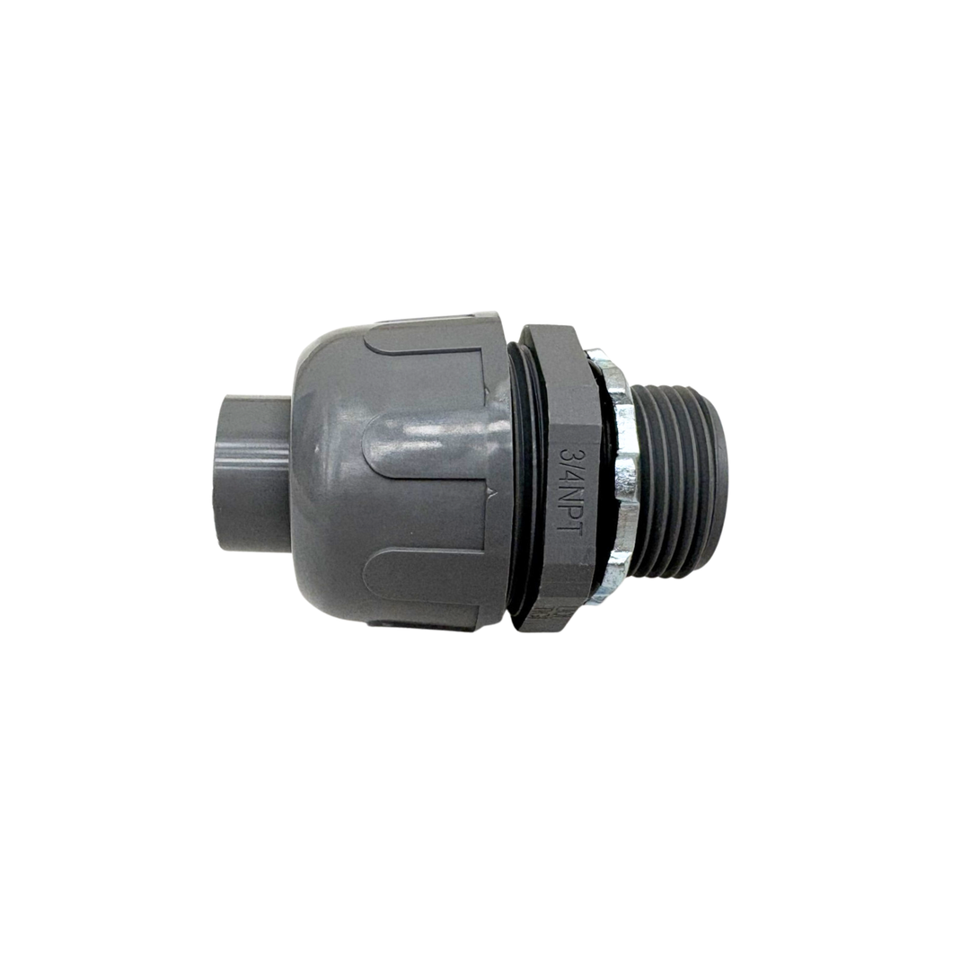 Anamet Liquid Tight Fittings Non-Metallic Connector - 3-Piece -  2", 1 1/2", 1 1/4", 1", 3/4", 1/2"  - Straight or 90-Degree Swivel - For Electrical Conduit - NMLT Series