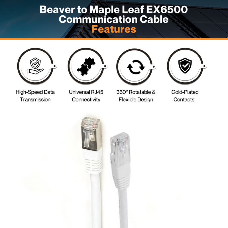 Beaver to Maple Leaf EX6500 Communication Cable | Cat-6 UTP | 250 MHz | RJ45 | 360° Rotatable | Gold-Plated | Snagless | Flat & Tangle-Free Design