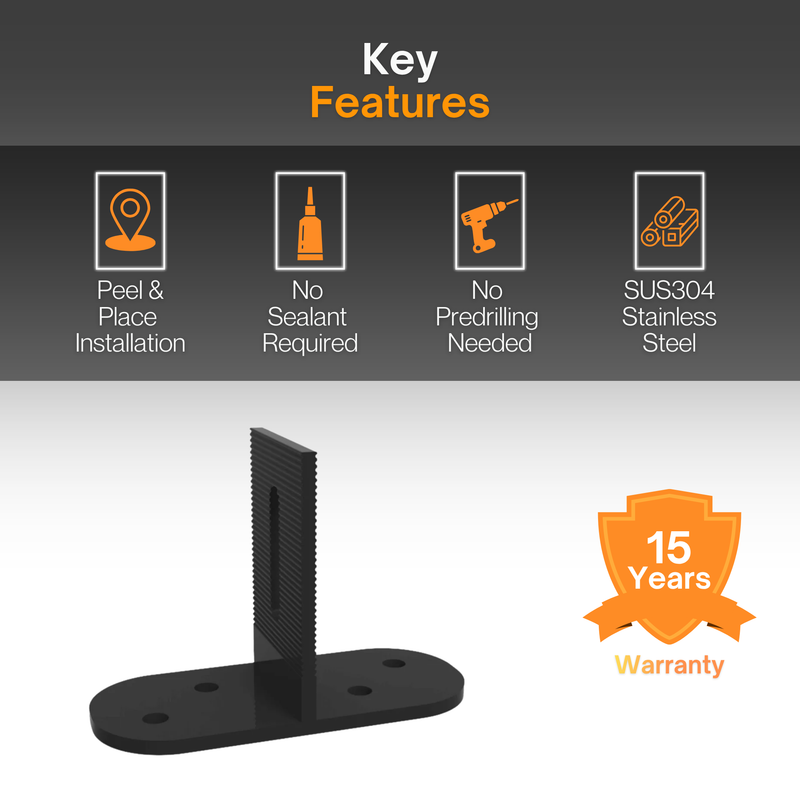 Maple Leaf Black T-Foot With Butyl Seal