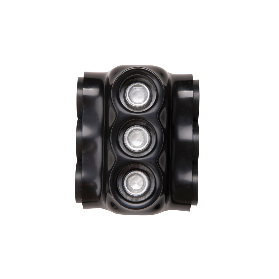 3-Pin High Current Bus Bar Connector | Dual-Sided Threaded, Multi-Cable, Aluminum & Copper Wire Compatible | Solar Panel, Marine & RV Power Systems