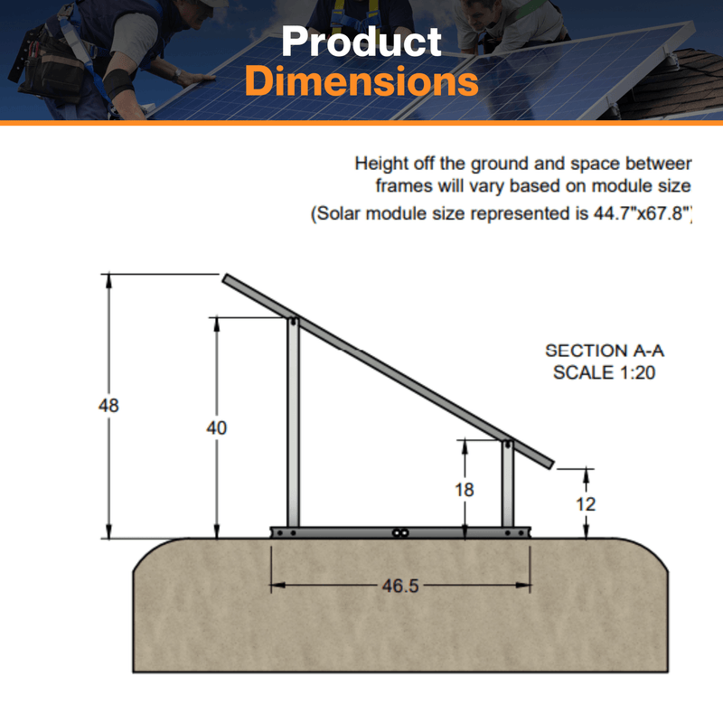 IntegraRack IR-30 BallastRack Solar Rack Frame - Fast Installation | 30° Fixed Angle| 6061-T6 Aluminum | UL 2703  Certified