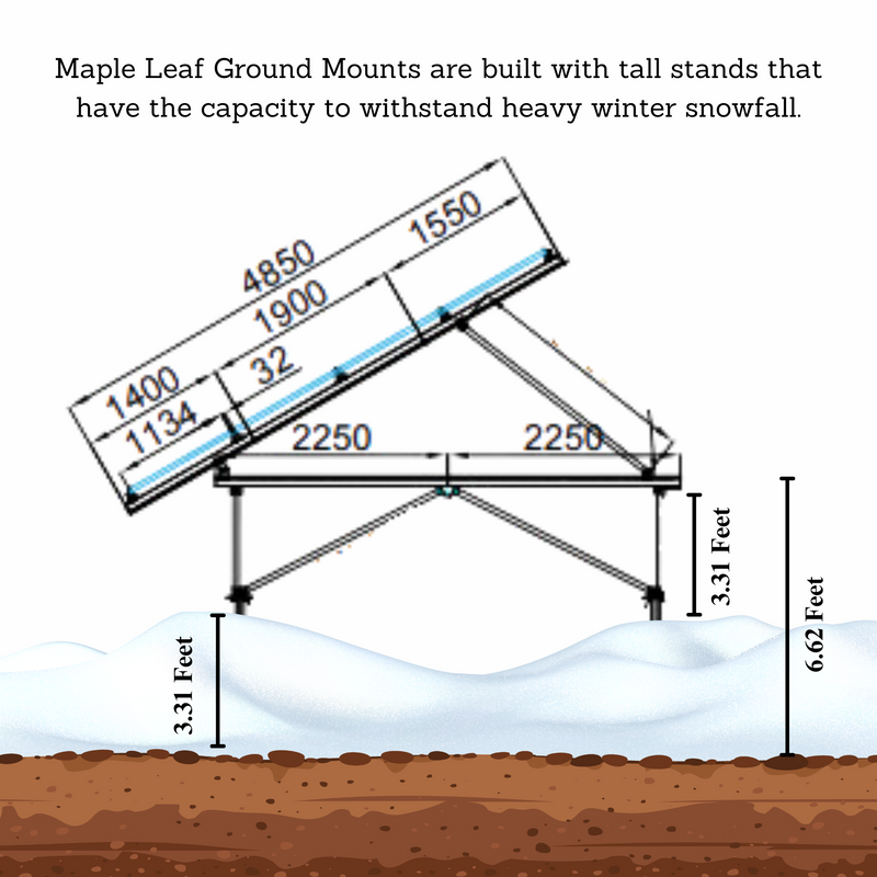 Maple Leaf 8 Panel Solar Ground Mount – Optimal Angle Adjustable | Easy Installation | Perfect for Winter & Summer