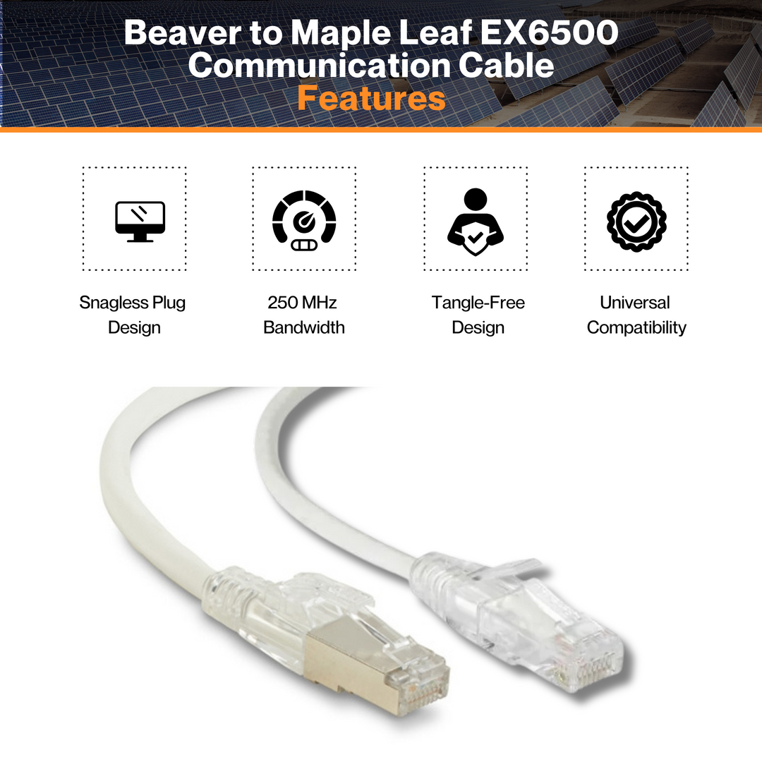 Beaver to Maple Leaf EX6500 Communication Cable | Cat-6 UTP | 250 MHz | RJ45 | 360° Rotatable | Gold-Plated | Snagless | Flat & Tangle-Free Design