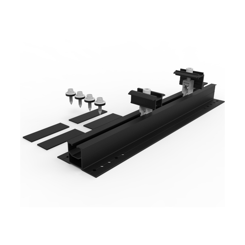 Maple Leaf Black Fast Install Mini-Rail Set 400mm (4 Screws + 4 Pads)