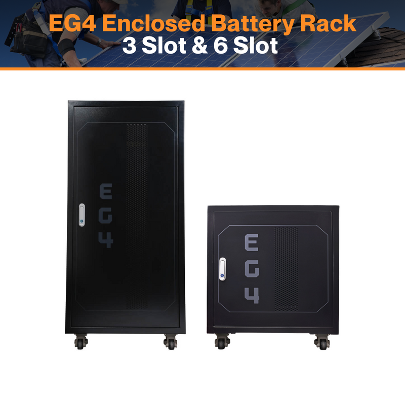 EG4 Enclosed Battery Rack – 3 Slot & 6 Slot | Durable Cabinet | Mobile-Ready | Effortless Installation | W/ Cable Management | Adaptable Slot