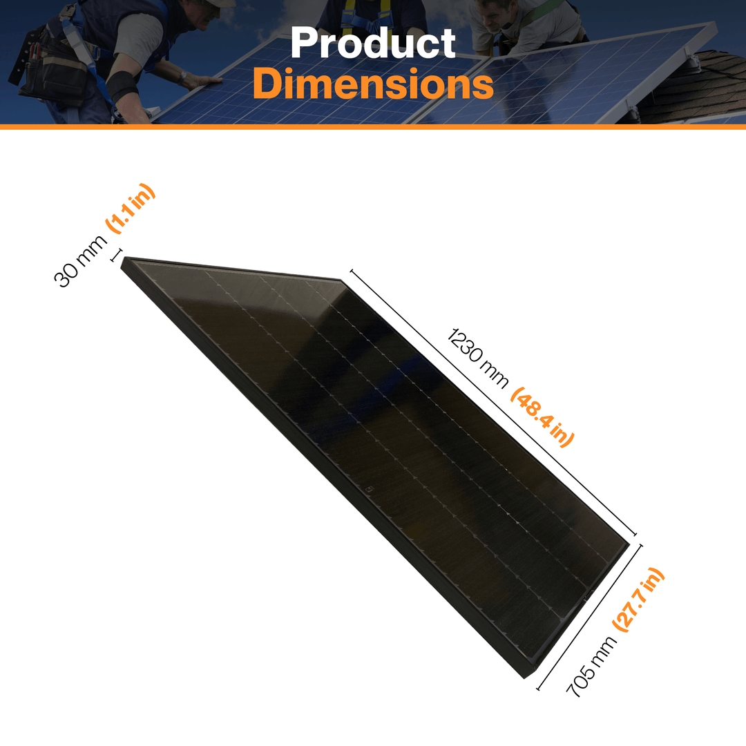 Maple Leaf 180W Mono Rigid Solar Bi-facial Panel - All Black | W/ IP67 Junction Box | IP67 MC4 Cable | Lightweight With Monocrystalline Cells