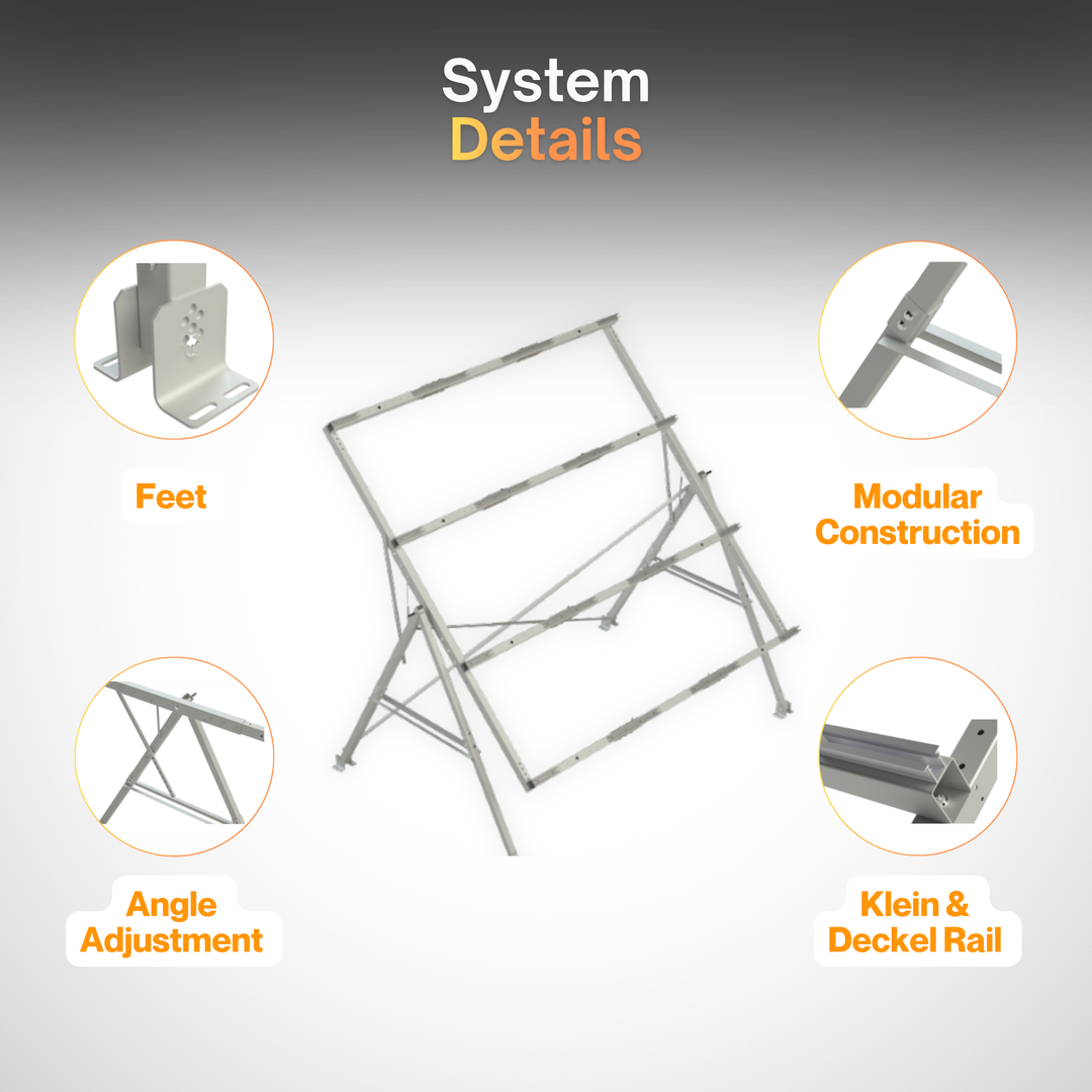 Kinetic Season Adjustable Solar Ground Mount Gen 3 | Heavy-Duty Galvanized Steel & Aluminum Solar Panel Racking System | 0°–60° Adjustable Tilt | CSA & UL Certified | All-Season Ground Mount Kit