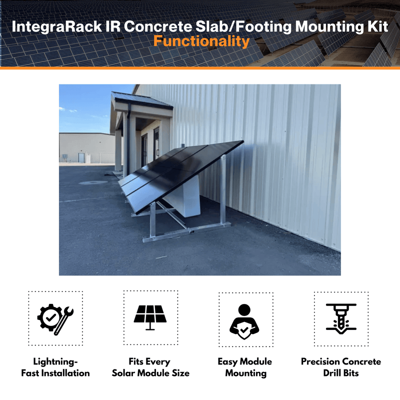 IntegraRack IR Concrete Slab/Footing Mounting Kit - High-Strength Concrete Anchor Bolts | W/ Precision Concrete Drill Bits