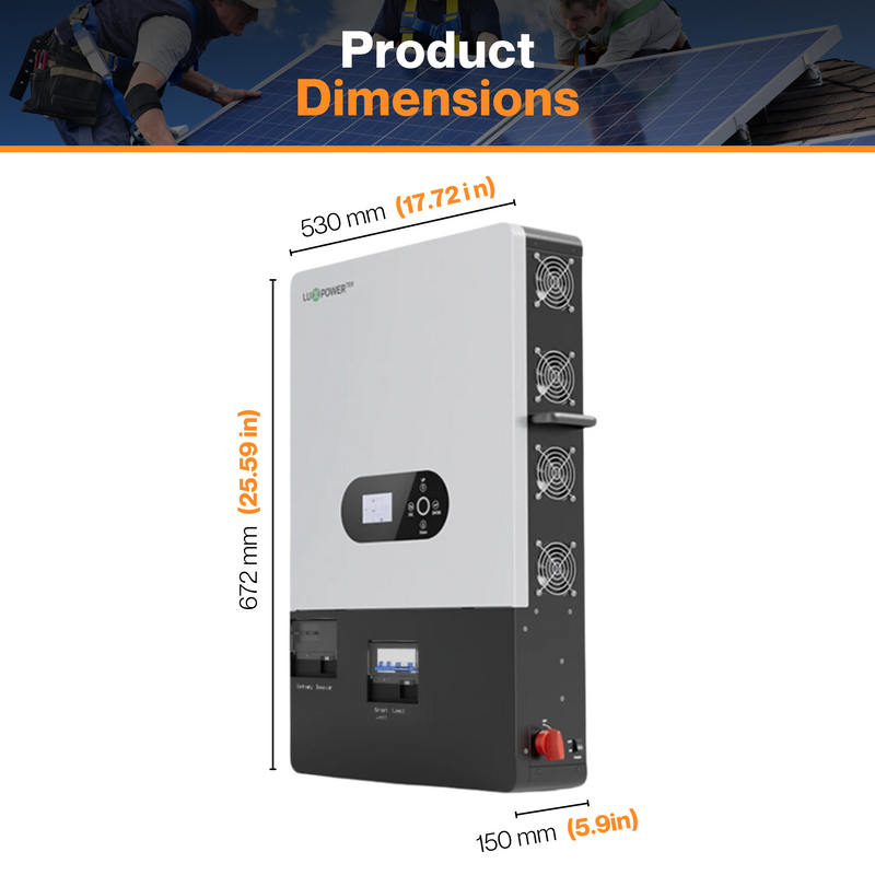 Luxpower Off Grid Split Phase Inverter 12KW(SNA-US-12K) - MPPT Ranges 120V~440V | AFCI Protection | Remote Monitoring | IP20 Rating | UL & CSA Listed