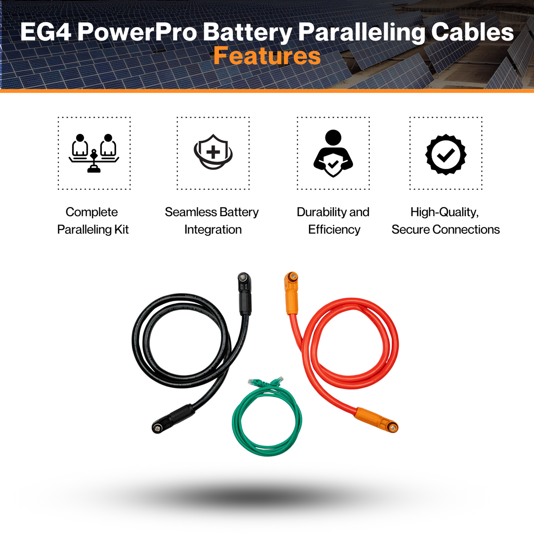 EG4 PowerPro Battery Paralleling Cables - Seamless Battery Integration | Durability & Efficiency | Secure Connections | Complete Kit