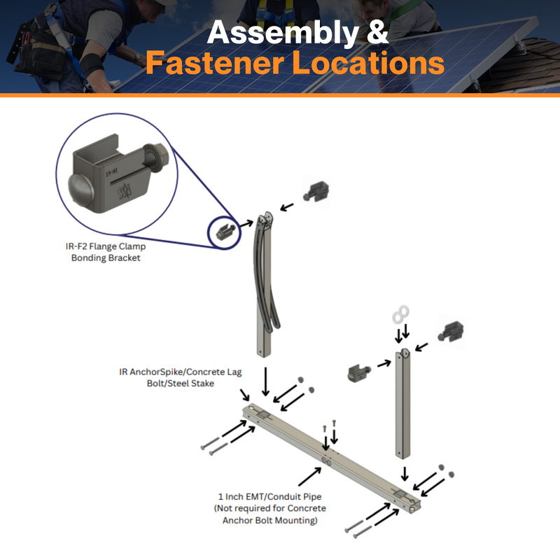 IntegraRack IR-45ASA Adjustable Seasonal Angle BallastRack™ - Solar Module Racking System | 15°-35° Angle Adjust | UL 2703 Certified