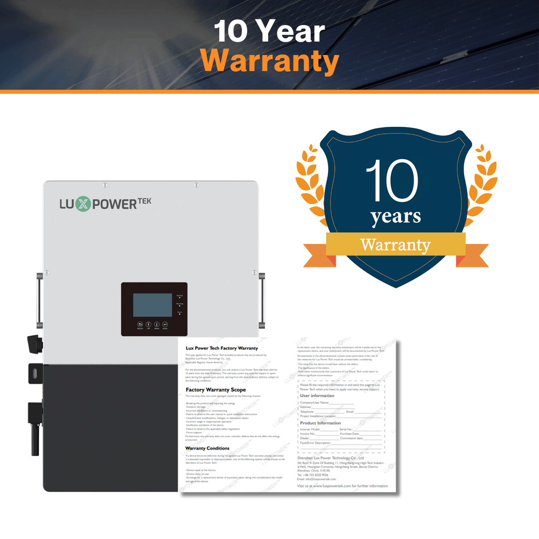 Luxpower LXP-LB-US 10k Hybrid Inverter - 48V 120/240V Split Phase | UL, CEC & CSA Approved