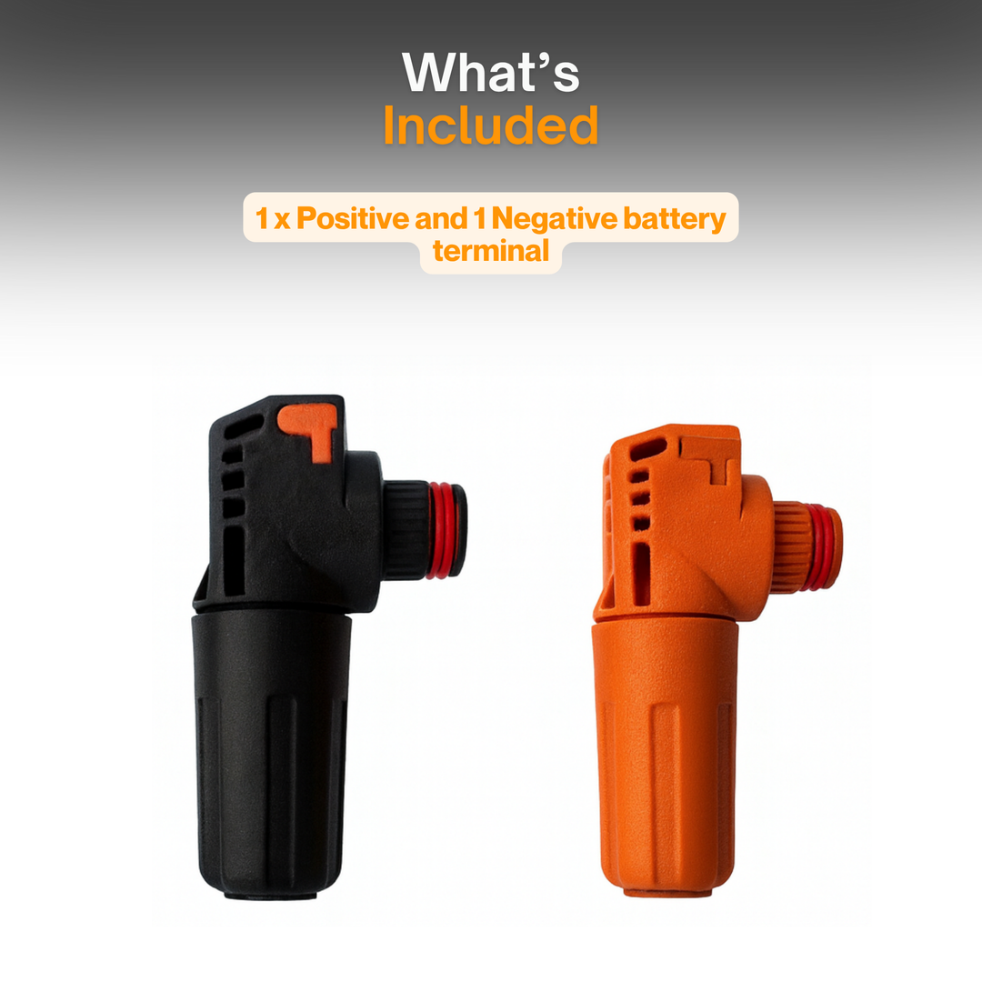 Helios Battery Connector Set - Positive & Negative Terminals for Custom Cable Fabrication, Marine & Solar Energy Applications, Durable 12V Battery Terminals, Custom Power Cables, Secure Battery Terminal Kit for DIY Projects