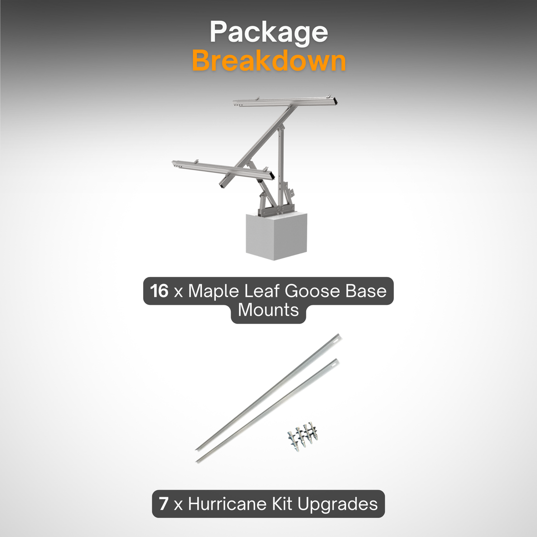 40ft Shipping Container Mount System | Maple Leaf Goose Mount Angle-Adjustable Design | Off-Grid Power, Portable Power, Residential / Commercial