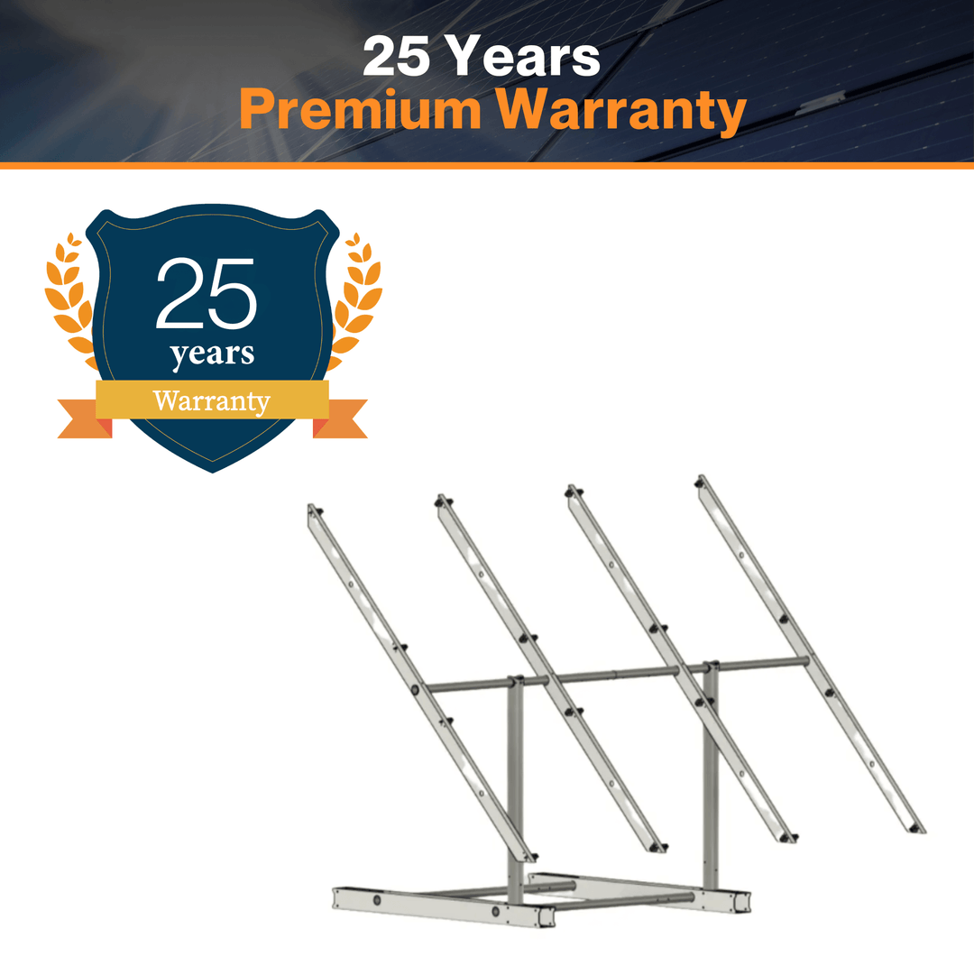 IntegraRack IR-G6 Six Solar Modules Adjustable Racking System - Twin Pole Ground Mount Frame | 6061-T6  Aluminum | 150mph Wind Load | 0°-45° Angle Adjustment | UL 2703 & Bonding Certified