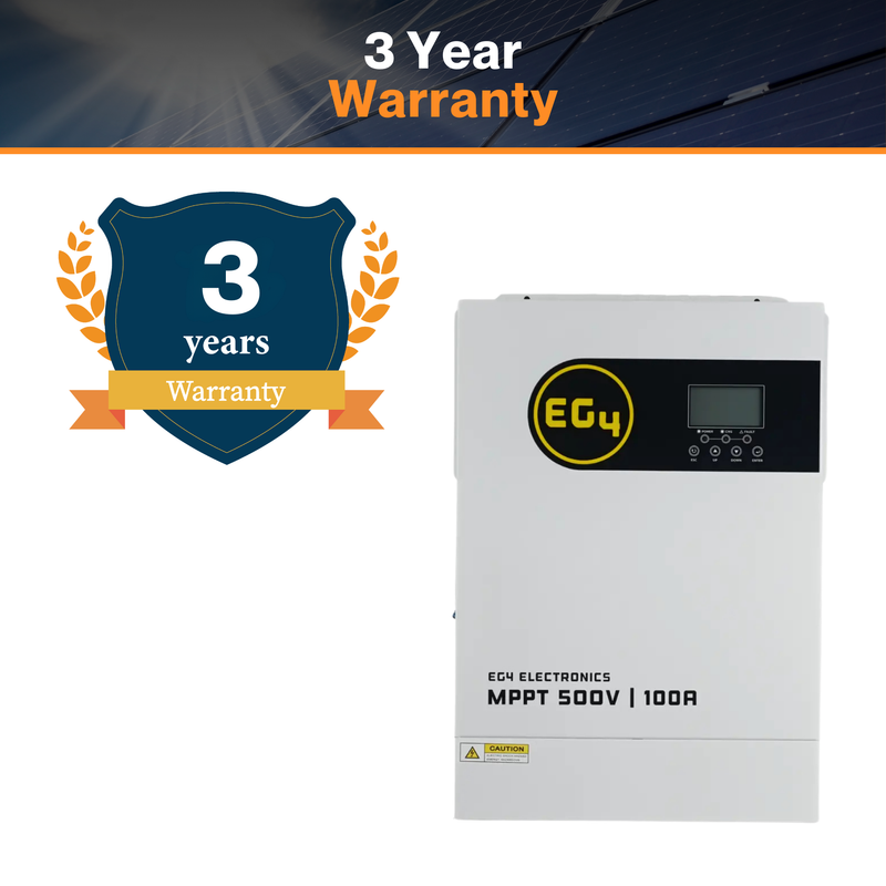 EG4® MPPT100-48HV Solar Charge Controller – 500VDC 100A | 94% Max. Charge | Wide MPPT | Built-in Breaker | User-Defined | BMS Comm. | IP21 Rating