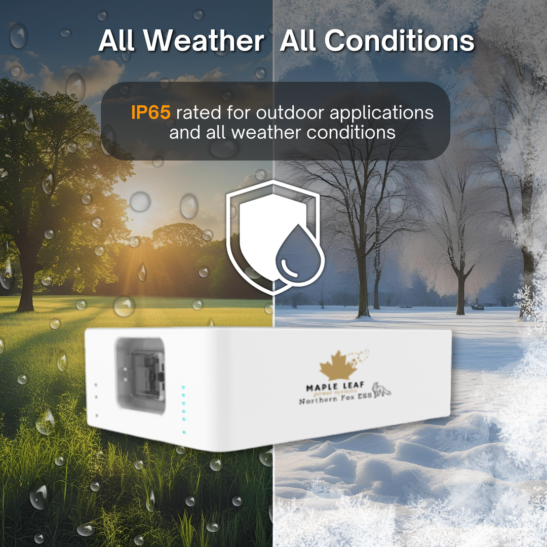 Maple Leaf Northern Fox ECM4000 Master Battery Module | IP65 Outdoor Rated | 90% DoD | LiFePO4 | UL9540 Certified