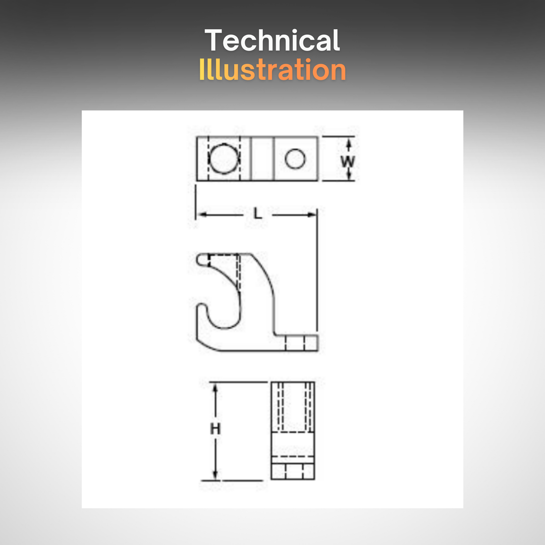 Lay-In Grounding Lug, Tin-Plated Aluminum, 14–4 AWG, UL 486B AL9CU, Single Hole Electrical Ground Lug for Copper & Aluminum Conductors