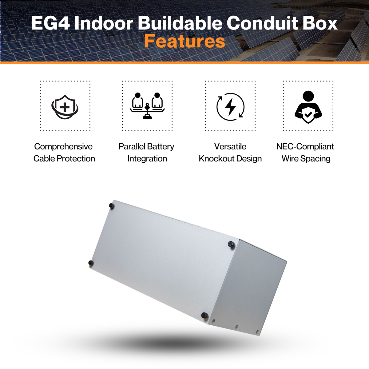 EG4® Indoor Buildable Conduit Box - Designed for EG4