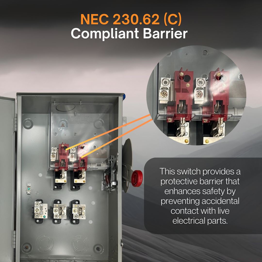 AC Disconnect Switch | 60A, 100A,200A | Eaton General Duty Cartridge Fuse Safety Switch - NEMA 3R Enclosure | Painted Galvanized Steel | Fusible With Neutral | Class H Fuse | UL Listed