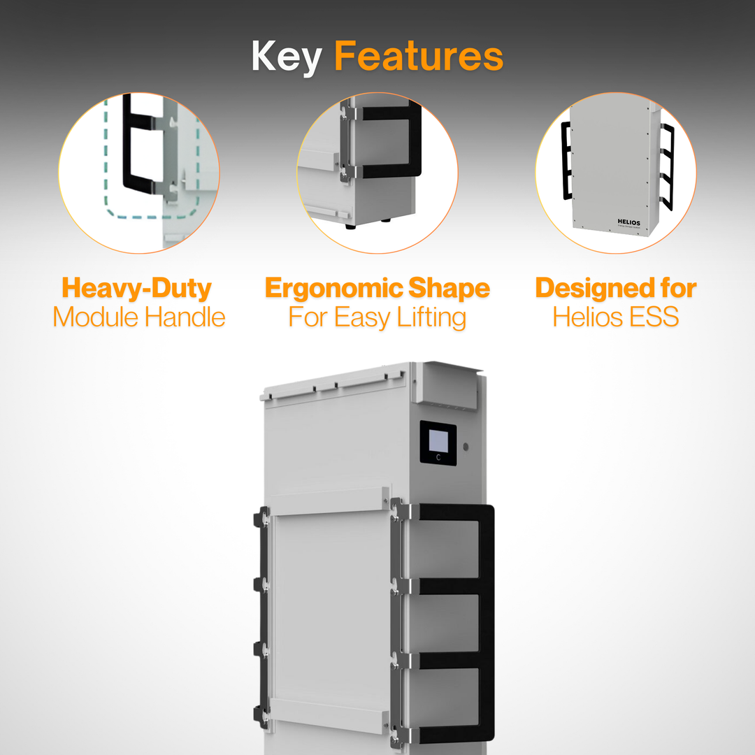 Helios 950-0069 - Battery Module Lift Handle Set Left and Right | Heavy Duty Ergonomic Battery Handles for Safe Lifting of Helios ESS Modules | Durable Battery Installation Handle Kit