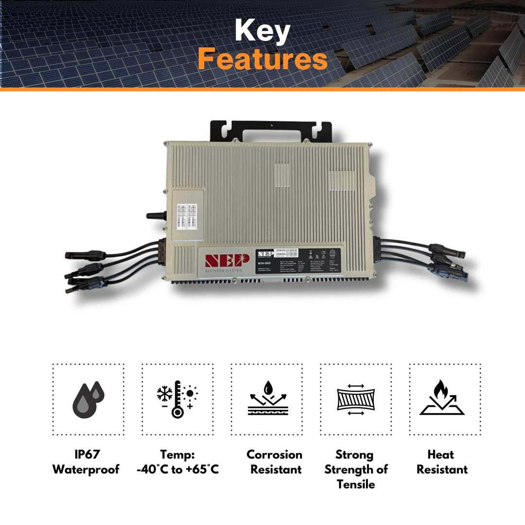 NEP Quadruple Inverter 2000w | W/ 97.3% High Efficiency | -40°C To +65°C | cCSAus and cETLus Certified