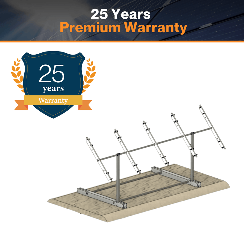 IntegraRack IR-G4 Four Solar Modules Adjustable Racking System - Twin Pole Ground Mount Frame | 6061-T6  Aluminum | 150mph Wind Load | 0°-45° Angle Adjustment | UL 2703 & Bonding Certified