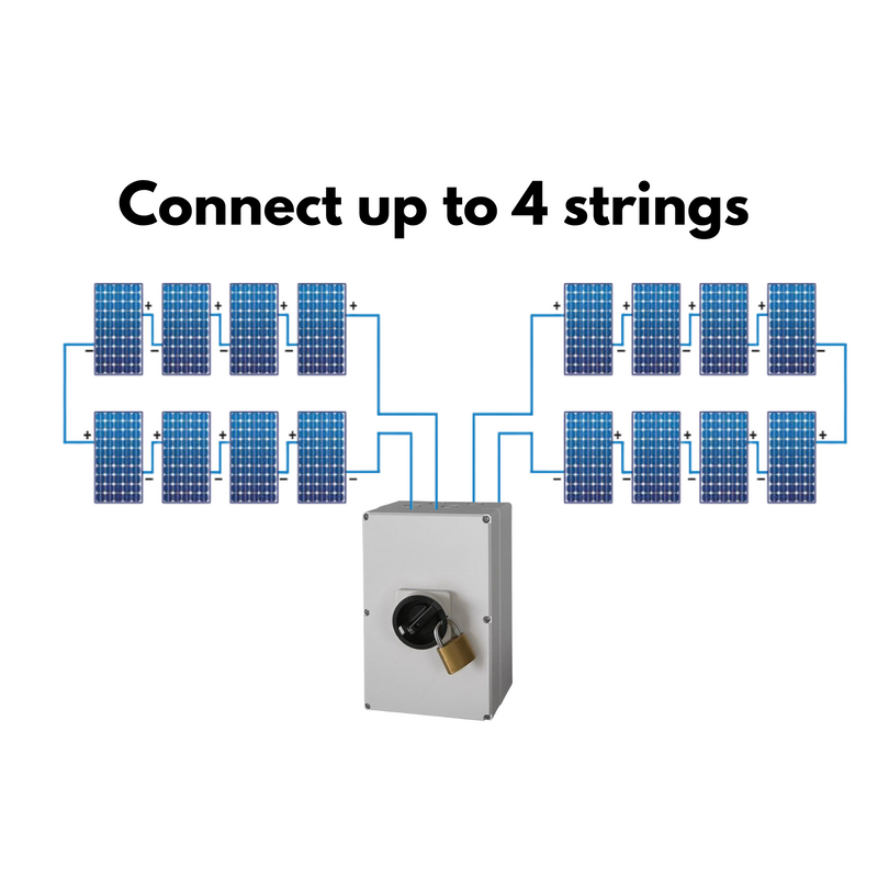 4 String - DC Disconnect | Enclosed IP66 | 32A/string | 600Vdc | 240x176x156mm | Approved To CSA Requirements & cULus