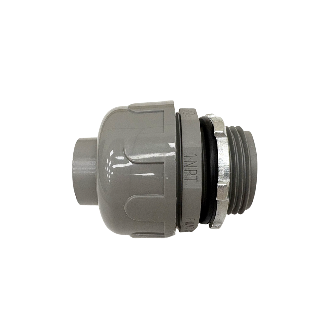 Anamet Liquid Tight Fittings Non-Metallic Connector - 3-Piece -  2", 1 1/2", 1 1/4", 1", 3/4", 1/2"  - Straight or 90-Degree Swivel - For Electrical Conduit - NMLT Series