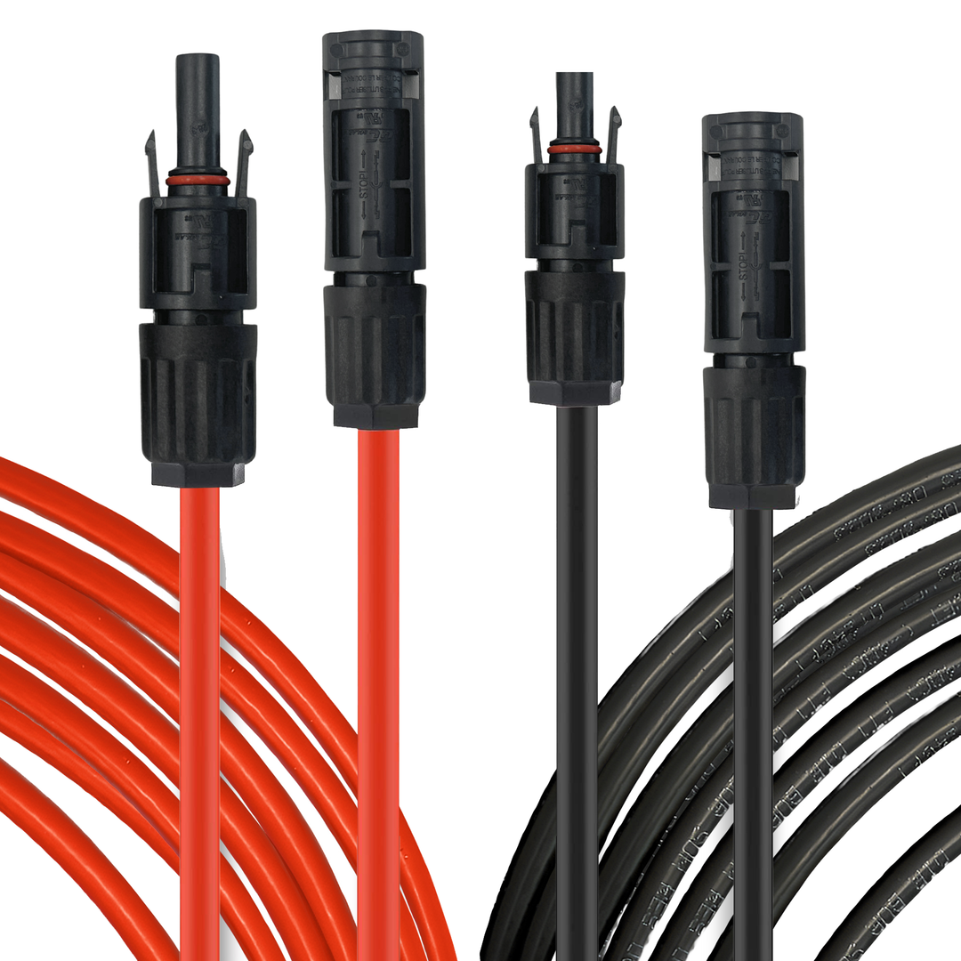 Solar Panel Wire Extension - Pre Attached MC4s | 10awg Tinned Copper Wire | In 10ft, 20ft, 30ft, 50ft Cuts | CSA Approved | 40Ah Ratings
