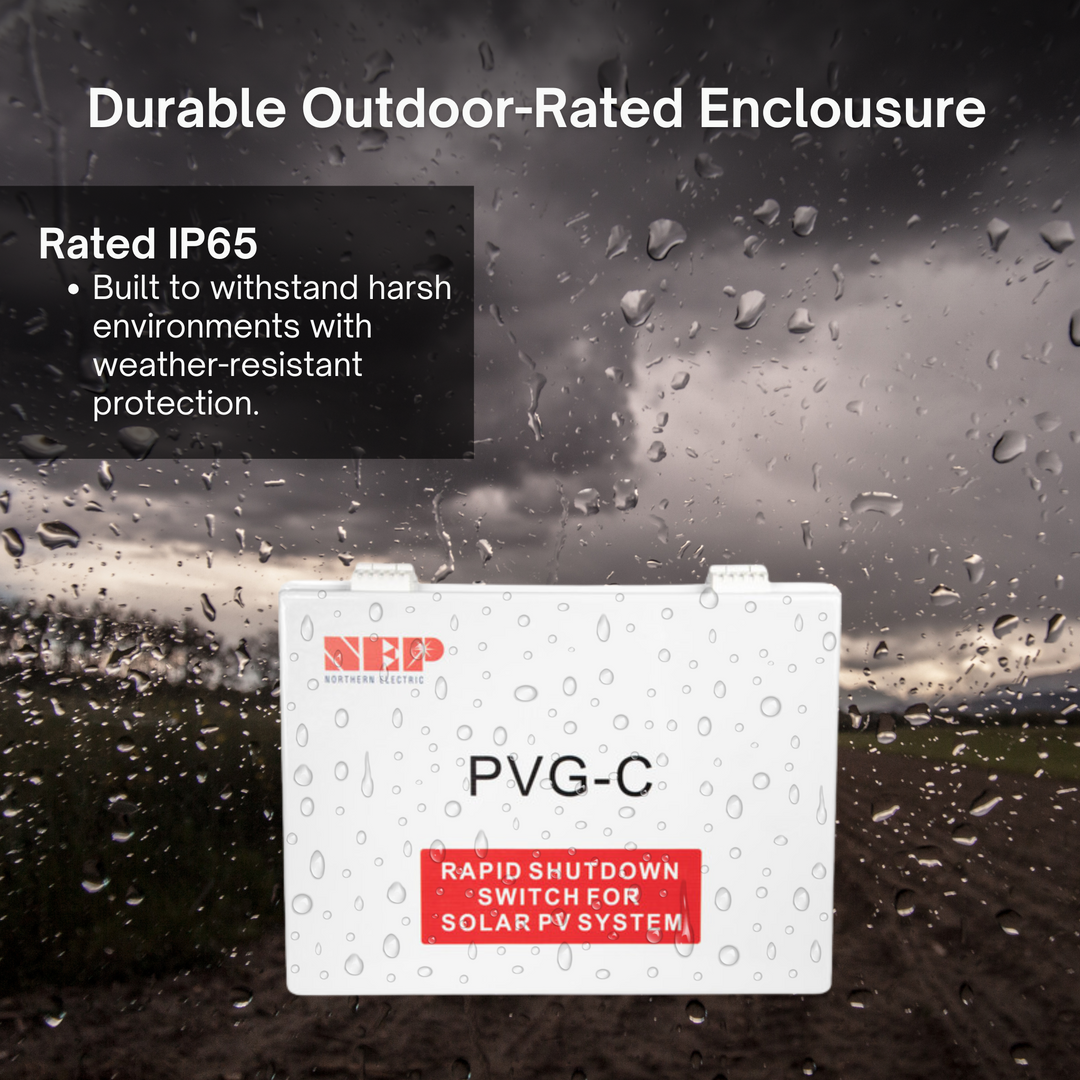 NEP PVG-O Rapid Shutdown Kit | Solar Rapid Shutdown Enclosure, IP65 Rated, Transmitter